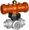 3-Wege Kugelhahn 285, pneumatisch, horizontal/T-Bohrung