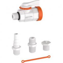 Laborkugelhahn Typ 522 PVDF mit  Innen und Aussengewinde 