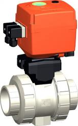 PROGEF Standard Kugelhahn Typ127 100-230V Mit integrierter Handnotbetätigung Mit Schweissmuffen metr 