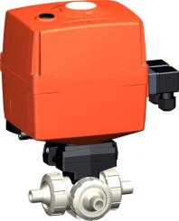 PROGREF Standard Kugelhahn Typ 168 Horinzontal/L-Bohrung 24V Mit integrierter Handnotbetätigung Mit 