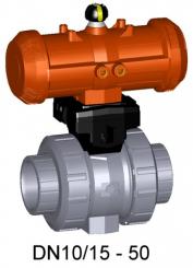 Kugelhahn Typ 230 ABS  DA (Doppelt wirkend) Ohne Handbetätigung Mit Klebemuffen metrisch 