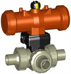 PROGEF Standard 3-Weg Kugelhahn Typ 286 Horizontal/L-Bohrung Ohne Handbetätigung Mit Stumpfschweisss 