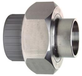 Übergangsverschraubung ABS/Edelstahl metrisch-Schweissende 