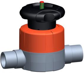 Membranventil Typ 515 ABS Mit Klebestutzen metrisch 