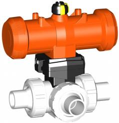 SYGEF Standard 3-Weg Kugelhahn Typ 287 Horizontal/L-Bohrung Ohne Handbetätigung Mit Stumpfschweissst 