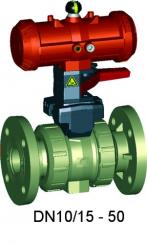 PROGEF Standard Kugelhahn Typ 231 FC (Federkraft schliessend) Mit Handbetätigung Mit Festflanschen P 