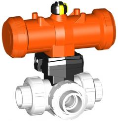 SYGEF Standard 3-Weg Kugelhahn Typ 287 Horizontal/L-Bohrung Ohne Handbetätigung Mit Schweissmuffen m 