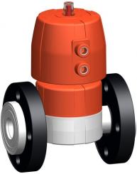 SYGEF Standard Membranventil Typ DIASTAR Ten FC (Federkraft schliessend) Mit Losflanschen PP-V Zoll 