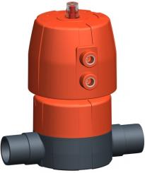 Membranventil Typ DIASTAR Ten PVC-U FC (Federkraft schliessend) Mit Klebestutzen metrisch 