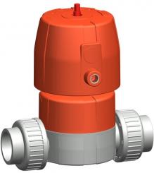 Membranventil Typ DIASTAR Six PVC-C FC (Federkraft schliessend) Verschraubungen mit Klebemuffen metr 