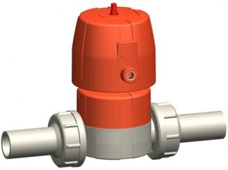 PROGEF Standard Membranventil Typ DIASTAR Six FC (Federkraft schliessend) Verschraubungen mit Stumpf 