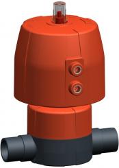 Membranventil Typ DIASTAR Ten PVC-U FO (Federkraft öffnend) Mit Klebestutzen metrisch 