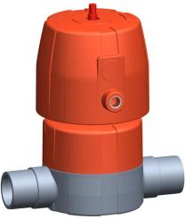 Membranventil Typ DIASTAR Six ABS FC (Federkraft schliessend) Mit Klebestutzen metrisch 