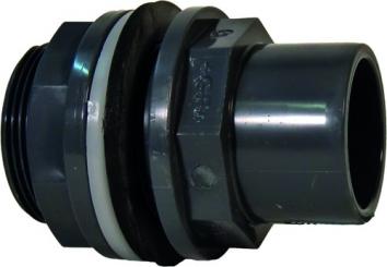 Behälteranschluss flexibel PVC-U Verschraubung mit Einlegstutzen/reduzierter Muffe metrisch 
