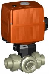 PROGREF Standard 3-Weg Kugelhahn Typ 168 Horinzontal/T-Bohrung 24V Mit integrierter Handnotbetätigun 