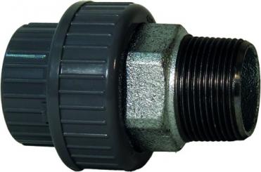 Übergangsverschraubung ABS/Temperguss galvanisiert metrisch  R 