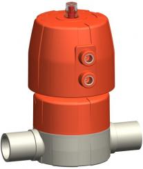 PROGEF Standard Membranventil Typ DIASTAR Ten FC (Federkraft schliessend) Mit Stumpfschweissstutzen 