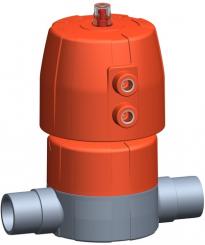 Membranventil Typ DIASTAR Ten ABS FC (Federkraft schliessend) Mit Klebestutzen metrisch 