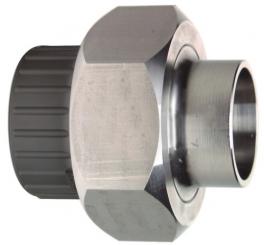 Übergangsverschraubung PVC-U/Edelstahl Metrisches Schweissende 