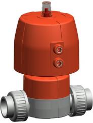 Membranventil Typ DIASTAR Ten PVC-C DA (Doppelt wirkend) Verschraubungen mit Klebemuffen metrisch 