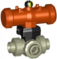 PROGEF Standard 3-Weg Kugelhahn Typ 286 Horizontal/L-Bohrung Ohne Handbetätigung Mit Schweissmuffen 