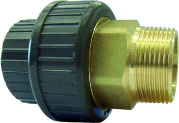 Übergangsverschraubung PVC-U/Messing mit AG 