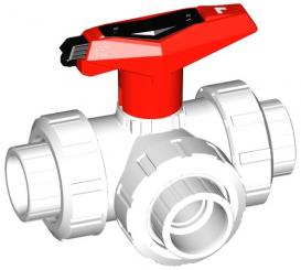 SYGEF Standard 3-Weg Kugelhahn Typ 543 Horizontal/L-Bohrung abschliessbar Mit Schweissmuffen metrisc 
