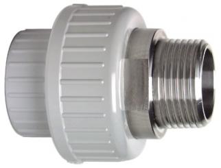 Übergangsverschraubung PVC-C/Edelstahl metrisch R 