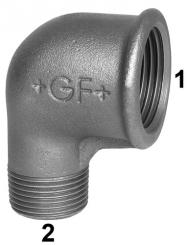 92 Winkel 90°, Aussengewinde reduziert, ISO/EN A4 