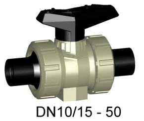 ecoFIT Kugelhahn Typ 546 Mit integrierter Befestigung Mit Stumpfschweissstutzen PE100 SDR11 metrisch 