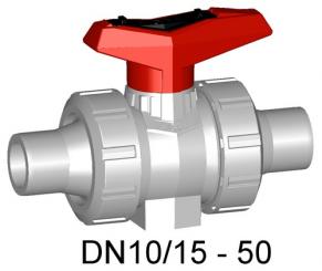 Kugelhahn Typ 546 PVC-C Mit integrierter Befestigung Mit Klebestutzen metrisch 
