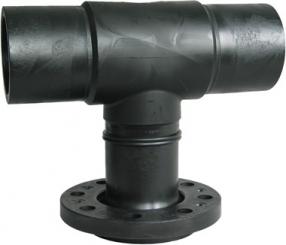 PE-, Spitzend-T-Stück mit Flanschabgang PE 100, SDR 11 (ISO S5) 