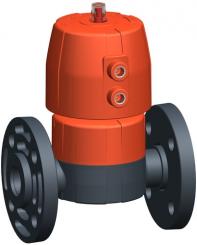 Membranventil Typ DIASTAR Ten PVC-U FC (Federkraft schliessend) Mit Losflanschen PVC-U metrisch/BS 