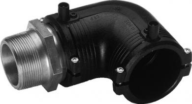 Übergangswinkel 90° PE/Stahl (rostfrei 1.4305) Aussengewinde 