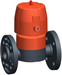 Membranventil Typ DIASTAR Six PVC-U FC (Federkraft schliessend) Mit Losflanschen PVC-U metrisch/BS 