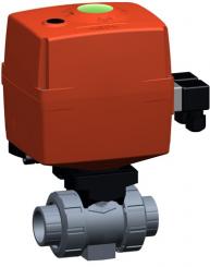 Kugelhahn Typ 179 ABS 24V Mit integrierter Handnotbetätigung Mit Klebemuffen metrisch 