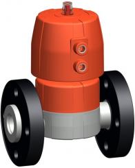 Membranventil Typ DIASTAR Ten PVC-C FC (Federkraft schliessend) Mit Losflanschen PP-V metrisch/BS 