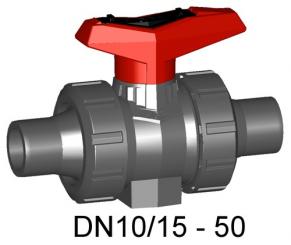 Kugelhahn Typ 546 PVC-U Mit integrierter Befestigung Mit Klebestutzen metrisch 