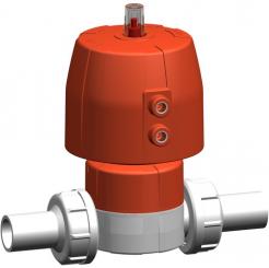 SYGEF Standard Membranventil Typ DIASTAR TenPlus FC (Federkraft schliessend) Verschraubungen mit Stu 