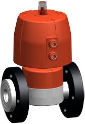 SYGEF Standard Membranventil Typ DIASTAR TenPlus FC (Federkraft schliessend) Mit Losflanschen PP-V Z 