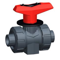 Dosierkugelhahn Typ 523 PVC-U mit Klebemuffen metrisch 