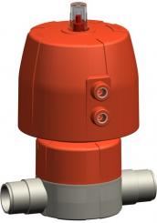 PROGEF Standard Membranventil Typ DIASTAR TenPlus FC (Federkraft schliessend) Mit Muffenschweissstut 