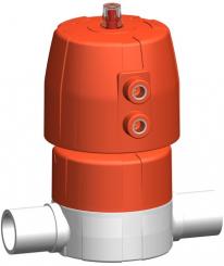 SYGEF Standard Membranventil Typ DIASTAR Ten DA (Doppelt wirkend) Mit Stumpfschweissstutzen metrisch 