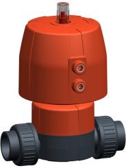 Membranventil Typ DIASTAR TenPlus PVC-U FC (Federkraft schliessend) Verschraubungen mit Klebemuffen 