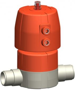 PROGEF Standard Membranventil Typ DIASTAR Ten FC (Federkraft schliessend) Mit Muffenschweissstutzen 