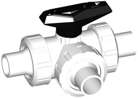 SYGEF Standard 3-Weg Kugelhahn Typ 543 Horizontal/L-Bohrung Mit Stumpfschweissstutzen IR-Plus metris 