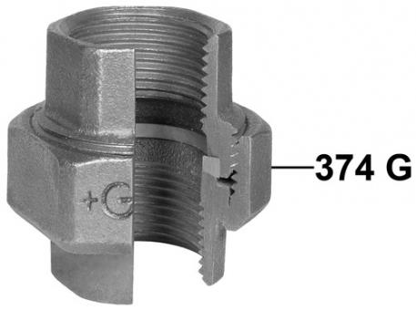 342 Verschraubung mit sphärischen/kegeligen Dichtflächen Bronze/Eisen, ISO/EN U11 