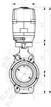 PROGEF Standard Absperrklappe Typ 145 24V Ohne Handbetätigung 